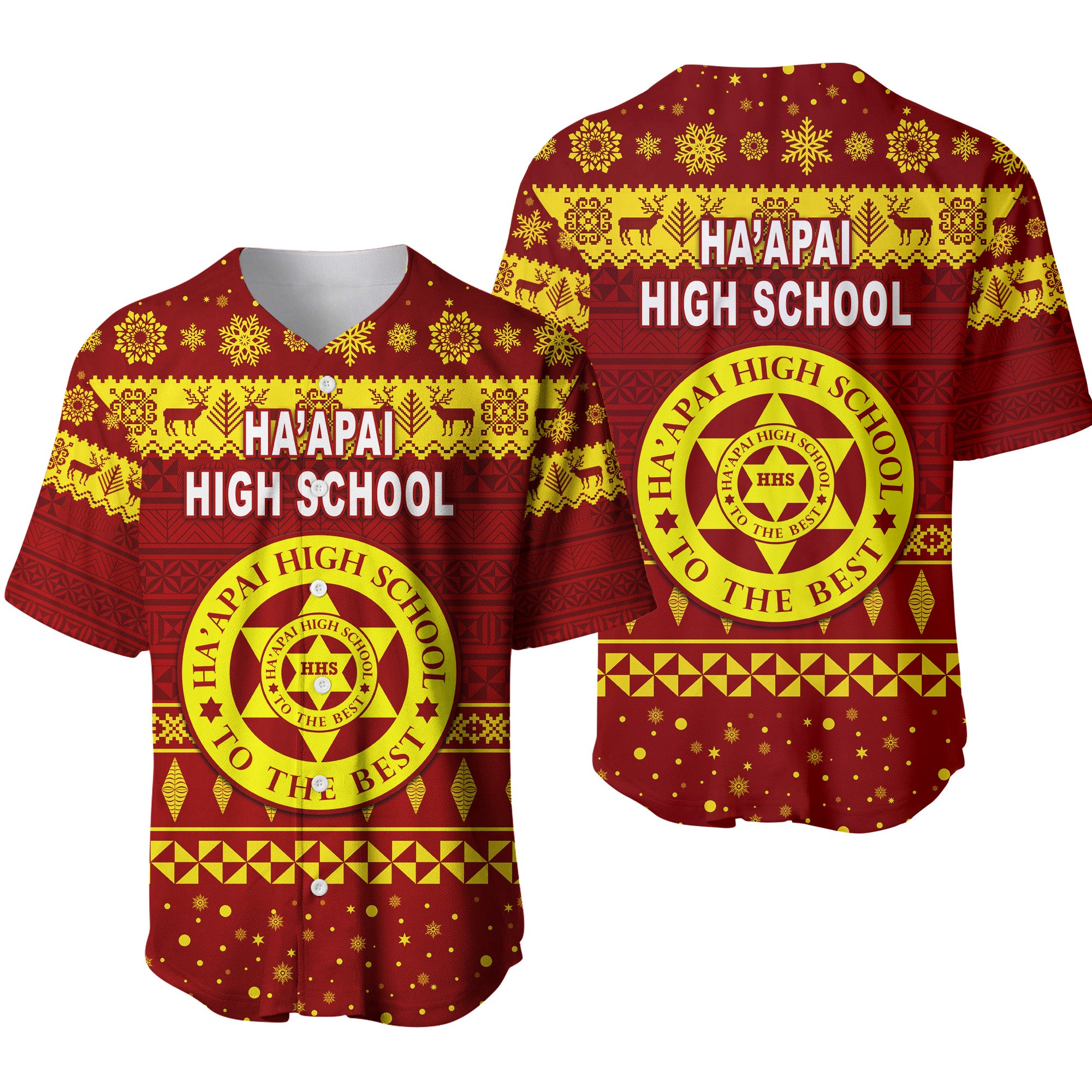 Ha'apai High School Christmas Baseball Jersey Simple Style LT8 - Polynesian Pride