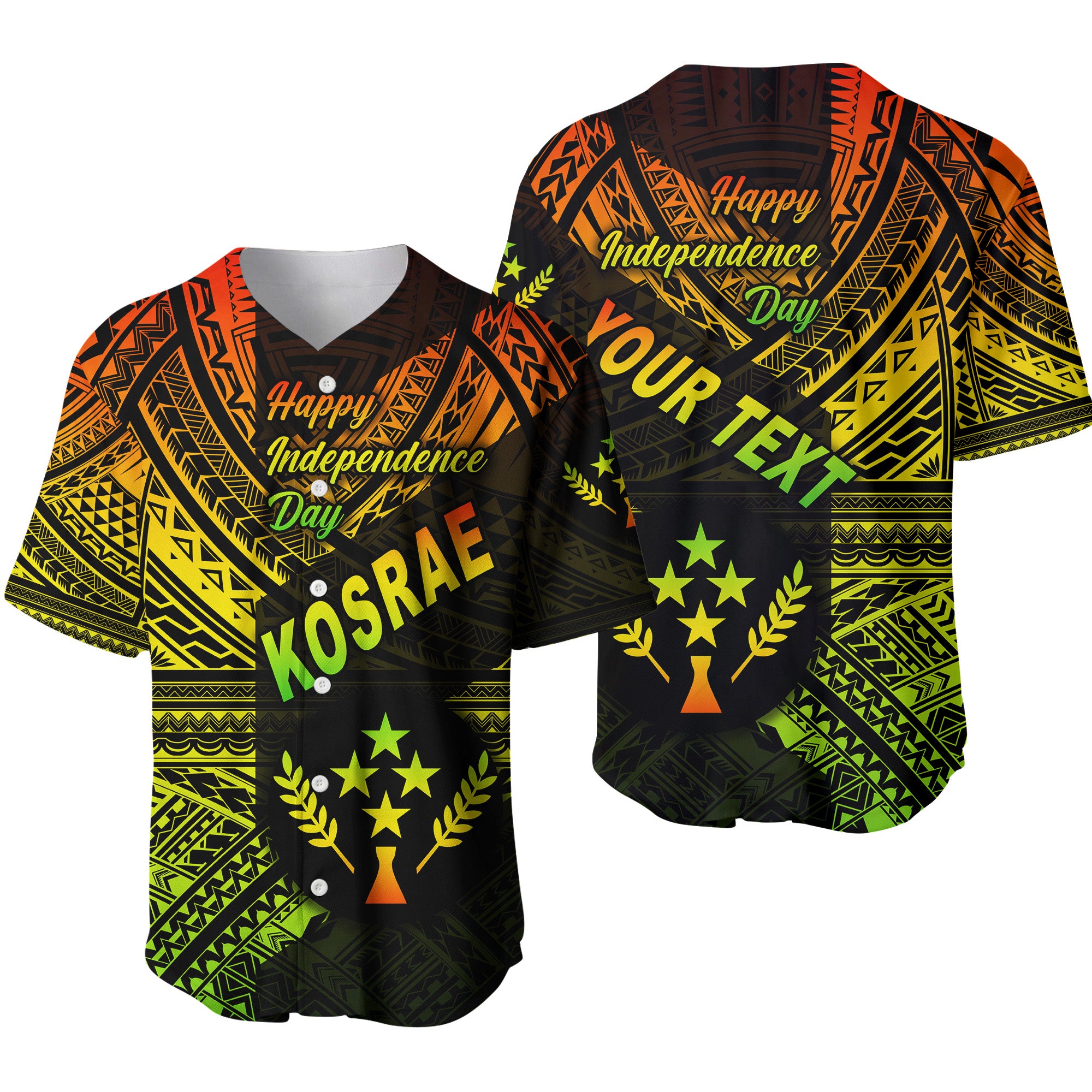 (Custom Personalised) FSM Kosrae Baseball Jersey Happy Independence Day Original Vibes - Reggae LT8 Unisex Reggae - Polynesian Pride