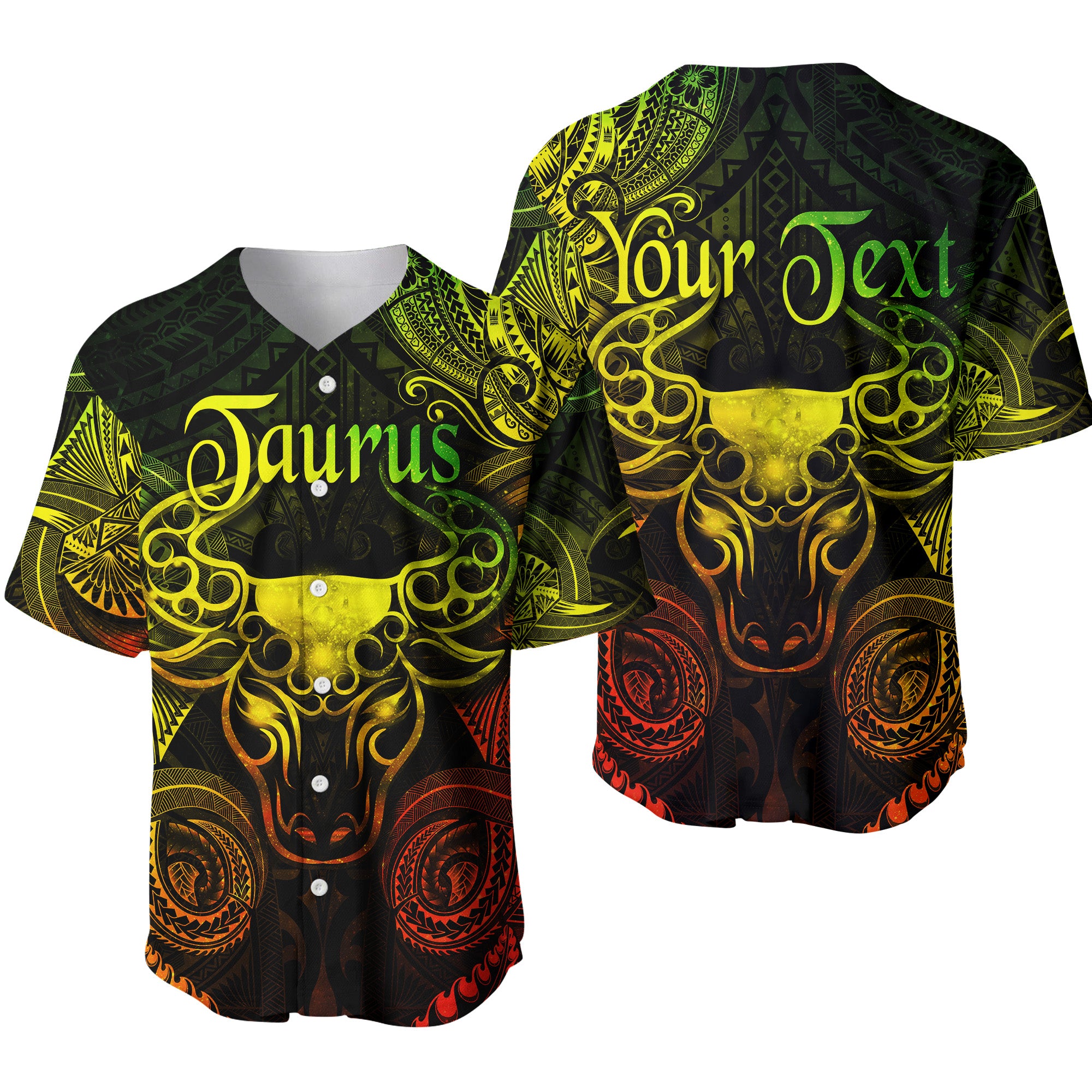 (Custom Personalised) Taurus Zodiac Polynesian Baseball Jersey Unique Style - Reggae LT8 - Polynesian Pride