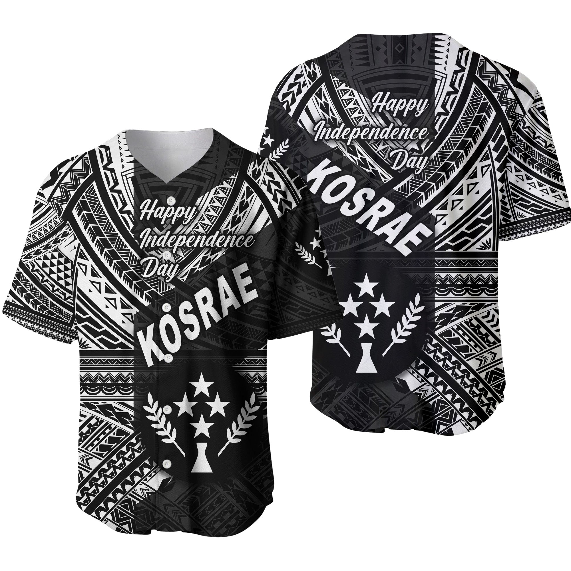 FSM Kosrae Baseball Jersey Happy Independence Day Original Vibes - Black LT8 Unisex Black - Polynesian Pride