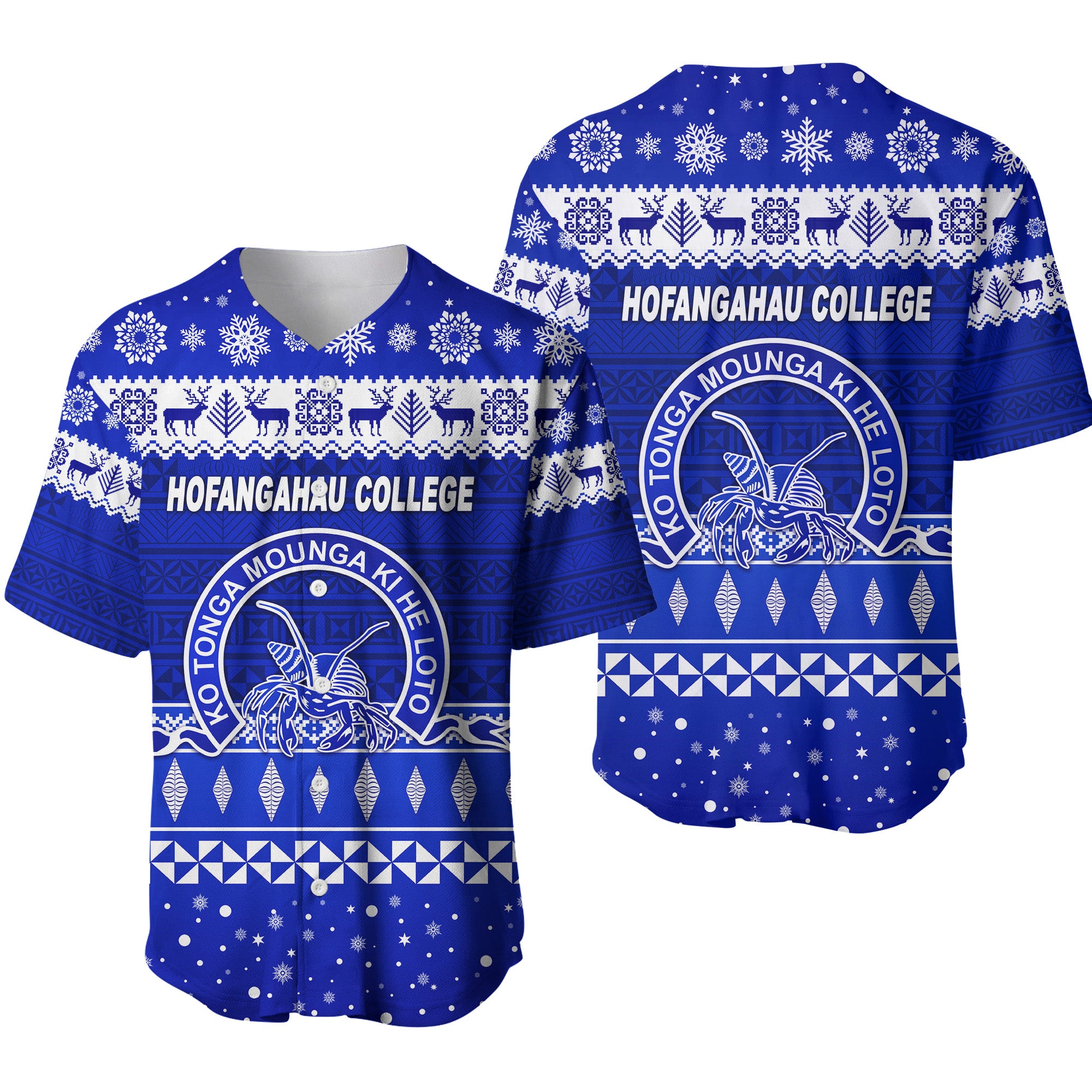 Hofangahau College Christmas Baseball Jersey Simple Style LT8 - Polynesian Pride