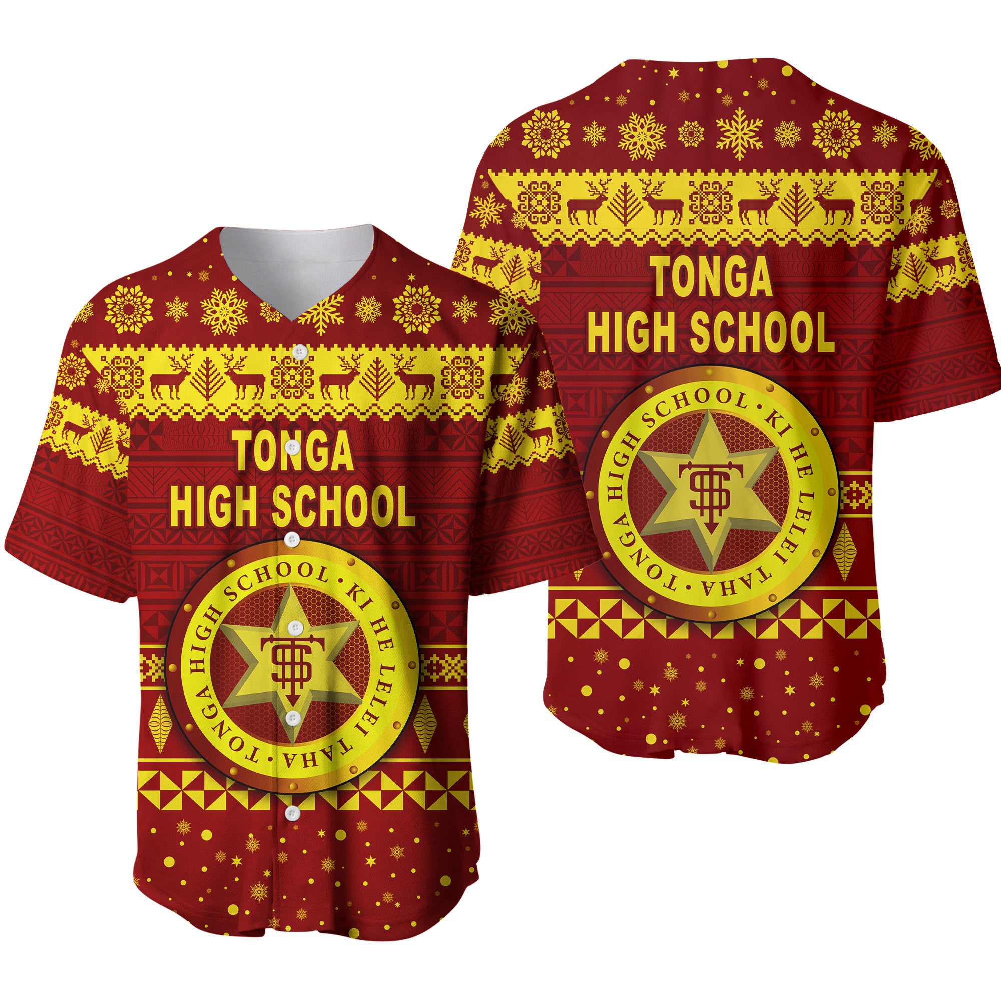 Tonga High School Christmas Baseball Jersey Simple Style LT8 - Polynesian Pride