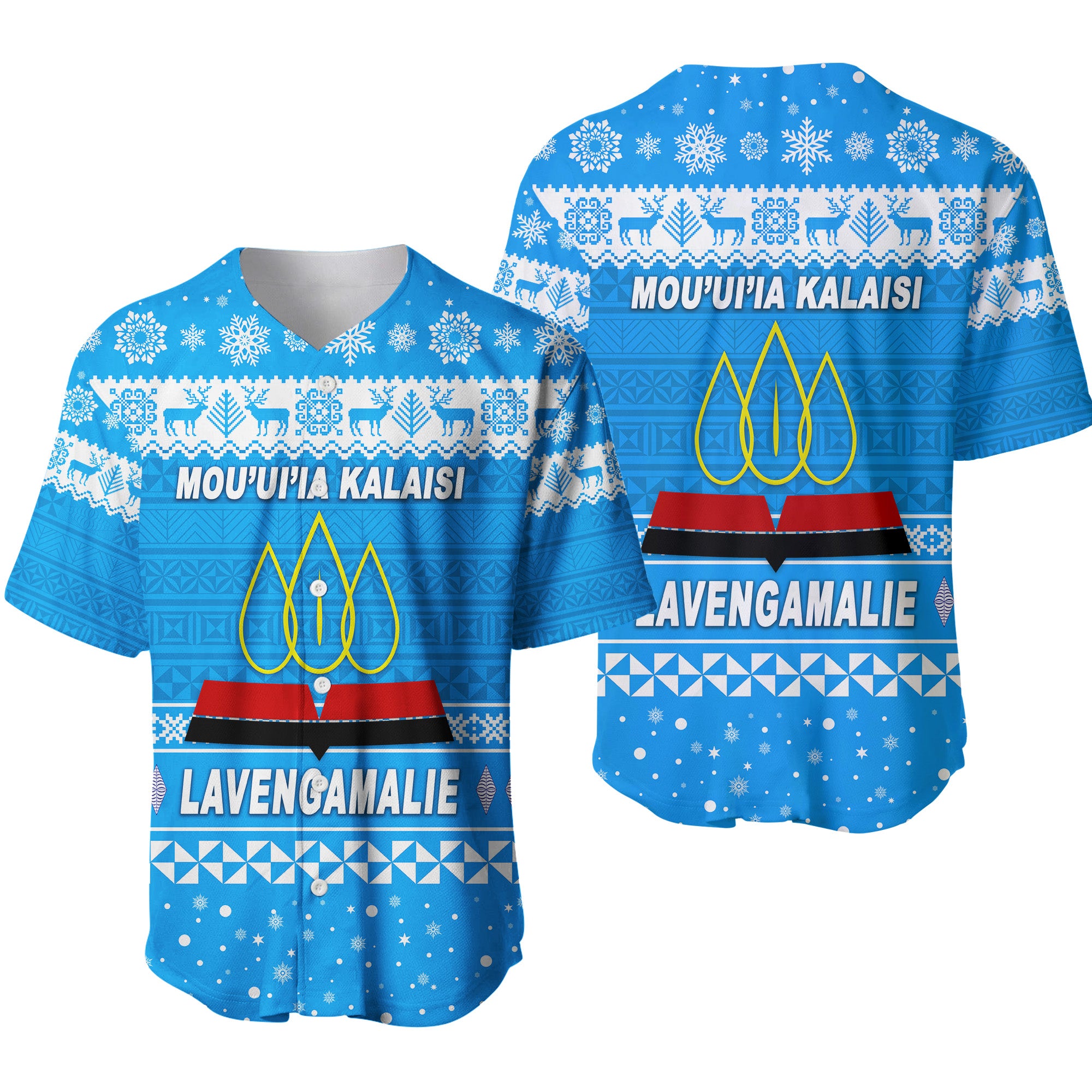 Lavengamalie College Christmas Baseball Jersey Simple Style LT8 - Polynesian Pride