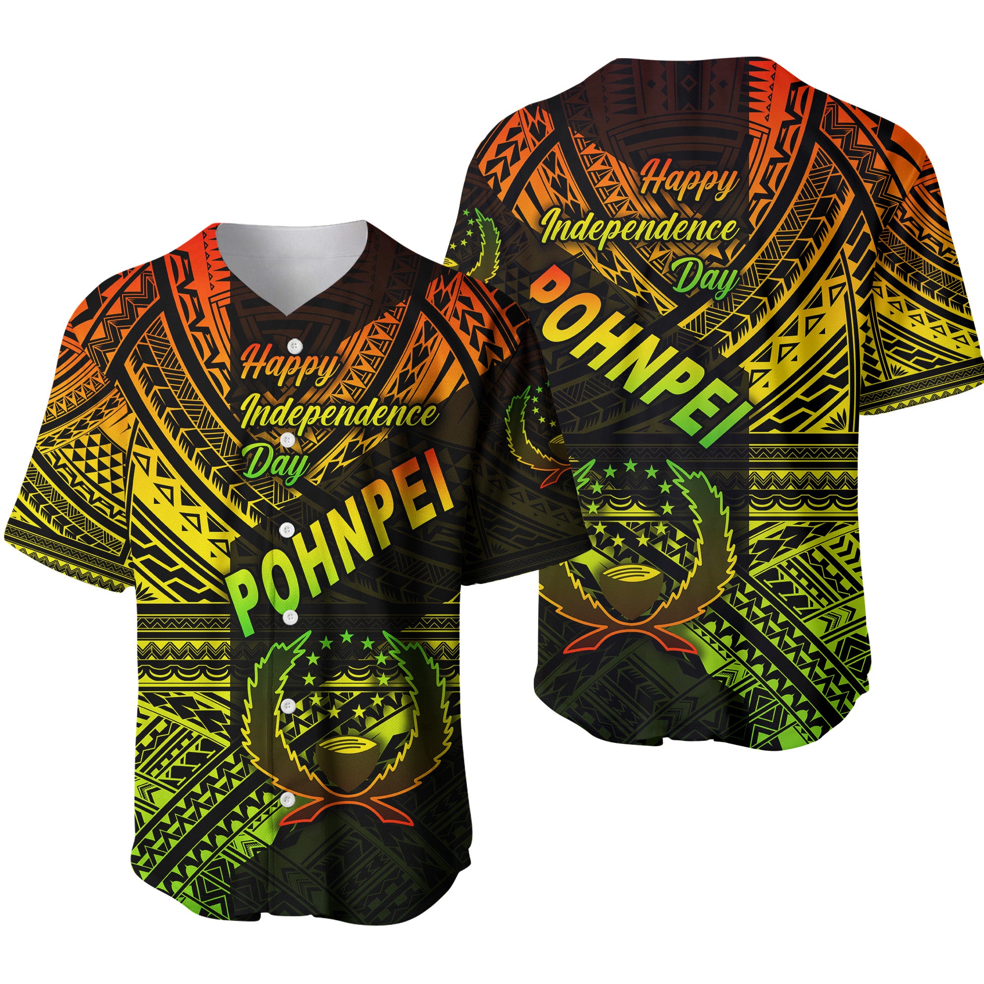 FSM Pohnpei Baseball Jersey Happy Independence Day Original Vibes - Reggae LT8 Unisex Reggae - Polynesian Pride