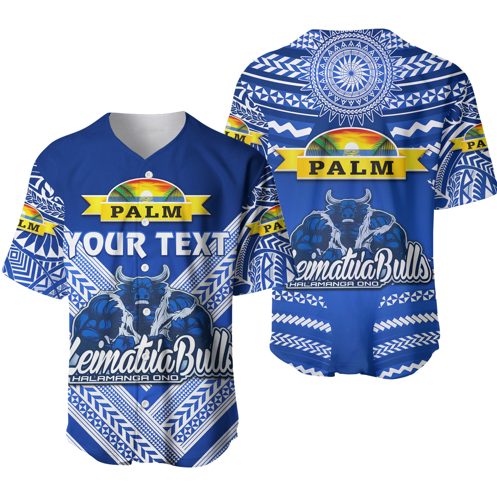 (Custom Personalised) Mate Ma'a Tonga Baseball Jersey Leimatu'a Bulls Creative Style - Blue LT8 - Polynesian Pride