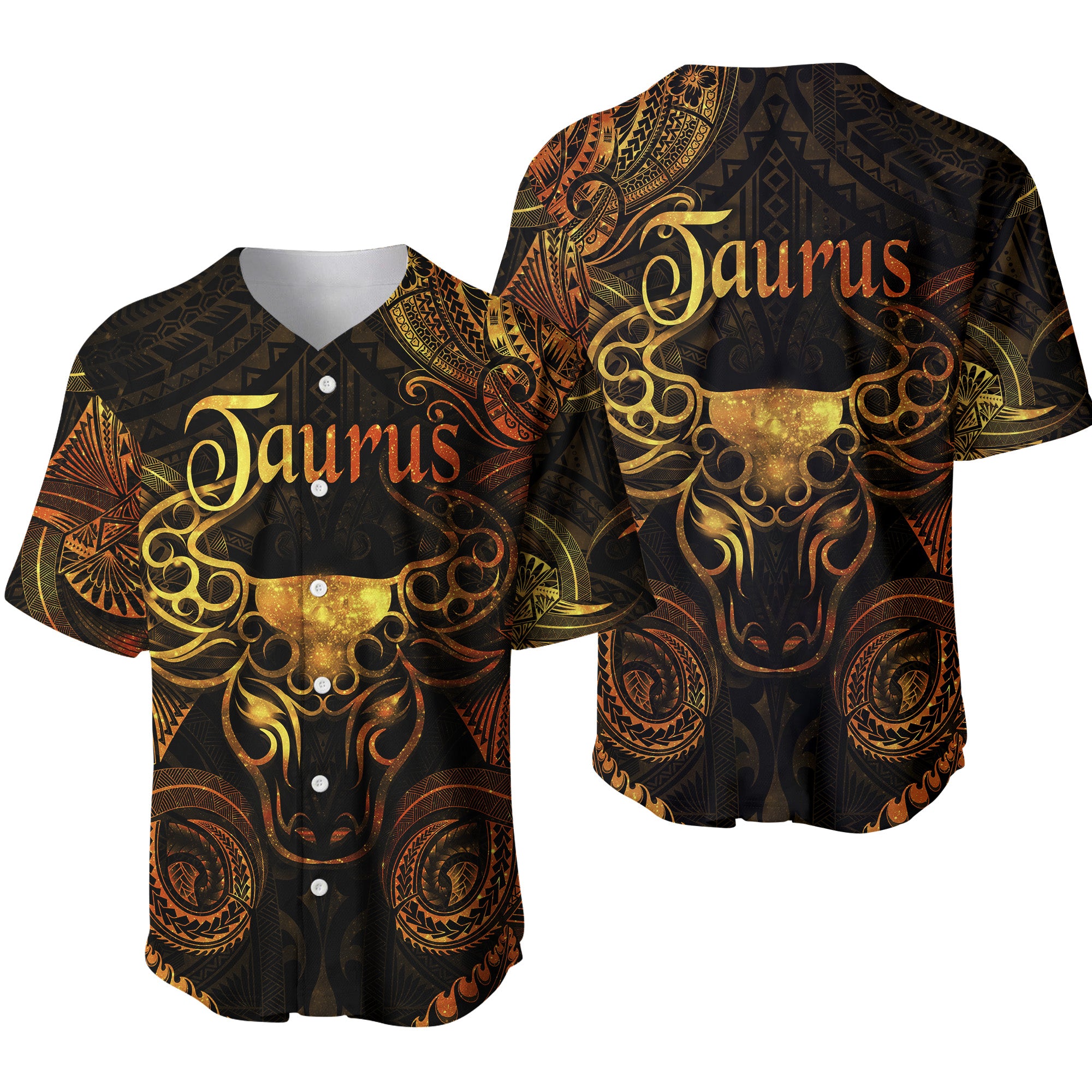 Taurus Zodiac Polynesian Baseball Jersey Unique Style - Gold LT8 - Polynesian Pride