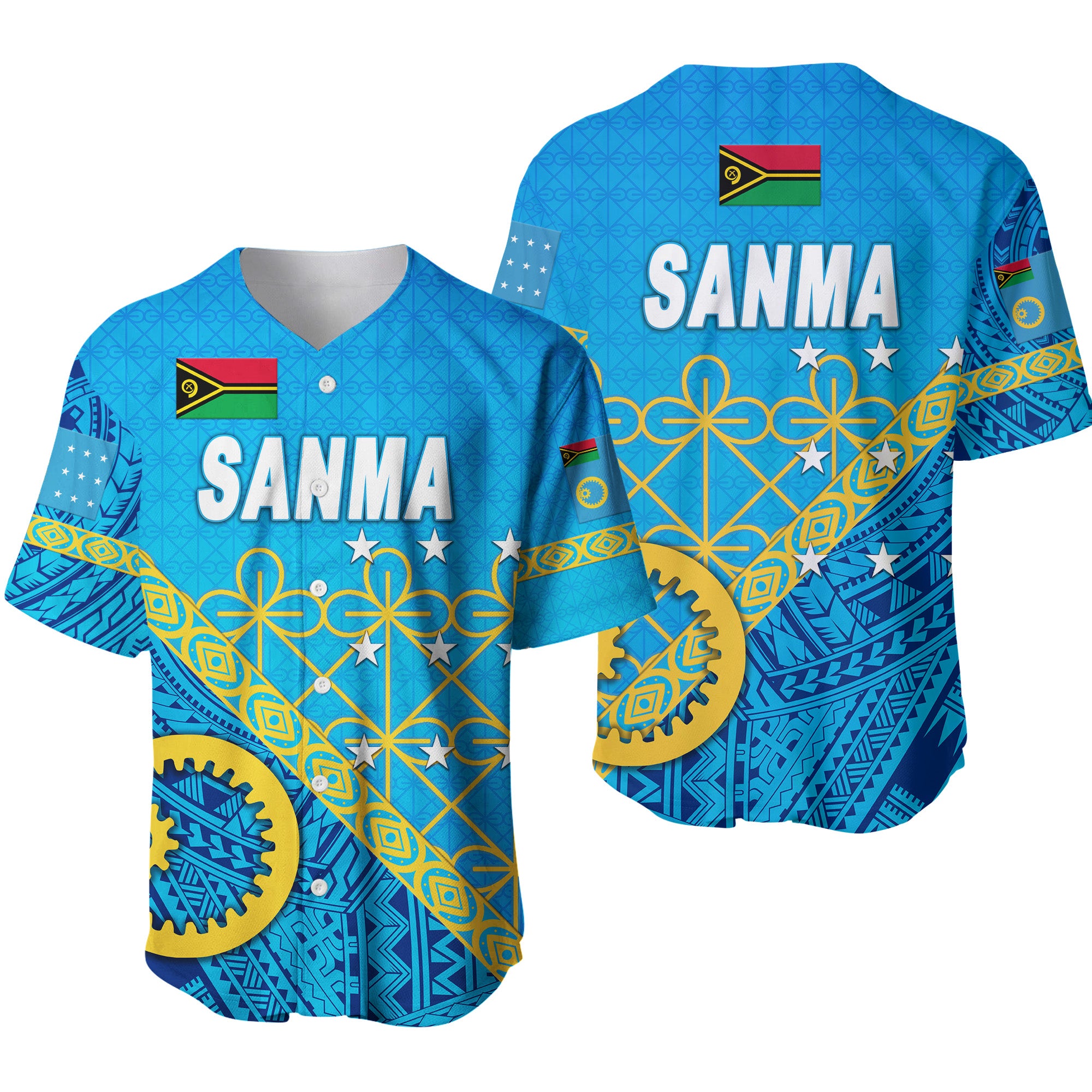 Sanma Province Baseball Jersey Vanuatu Pattern Unique Style LT8 - Polynesian Pride