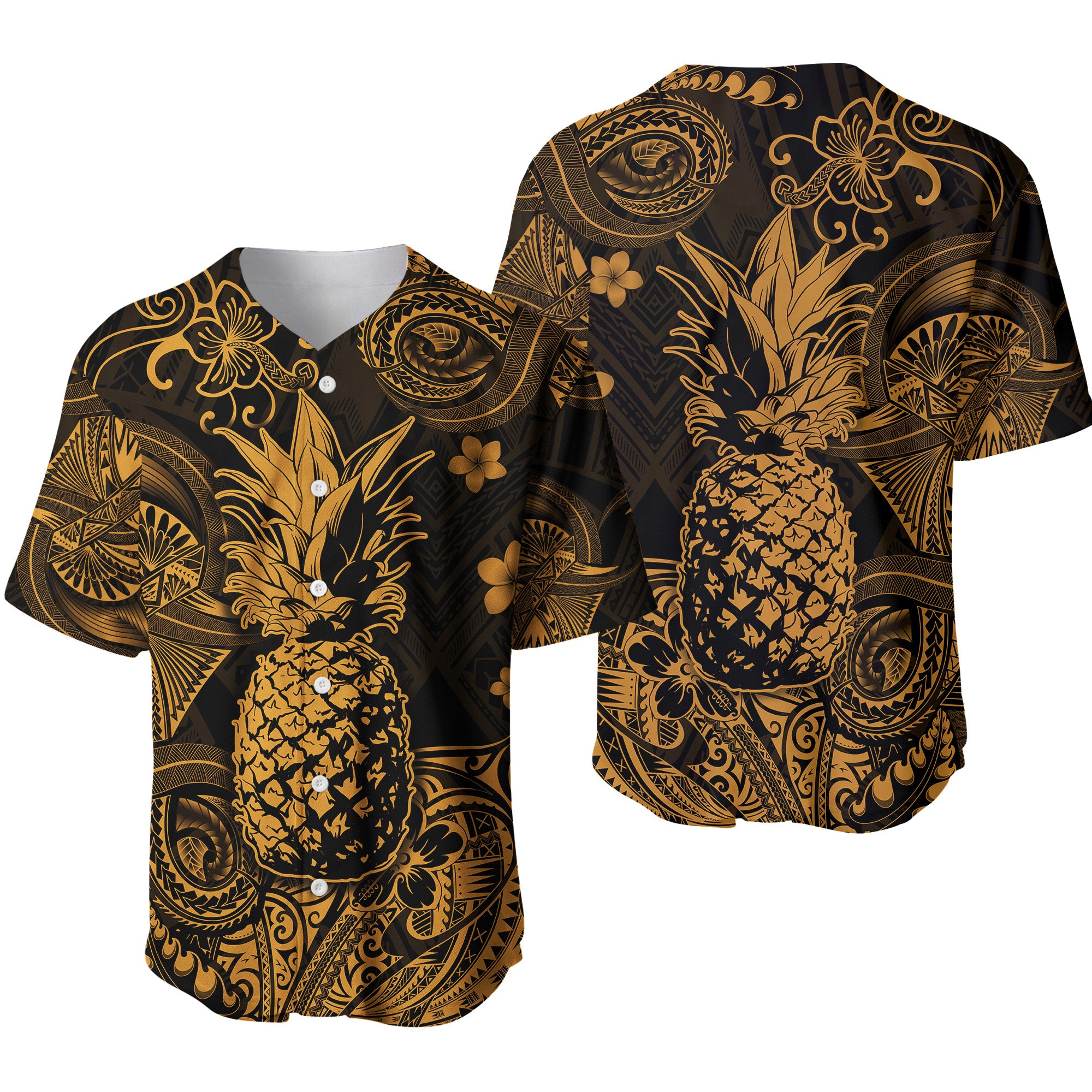 Hawaii Pineapple Polynesian Baseball Jersey Unique Style - Gold LT8 - Polynesian Pride