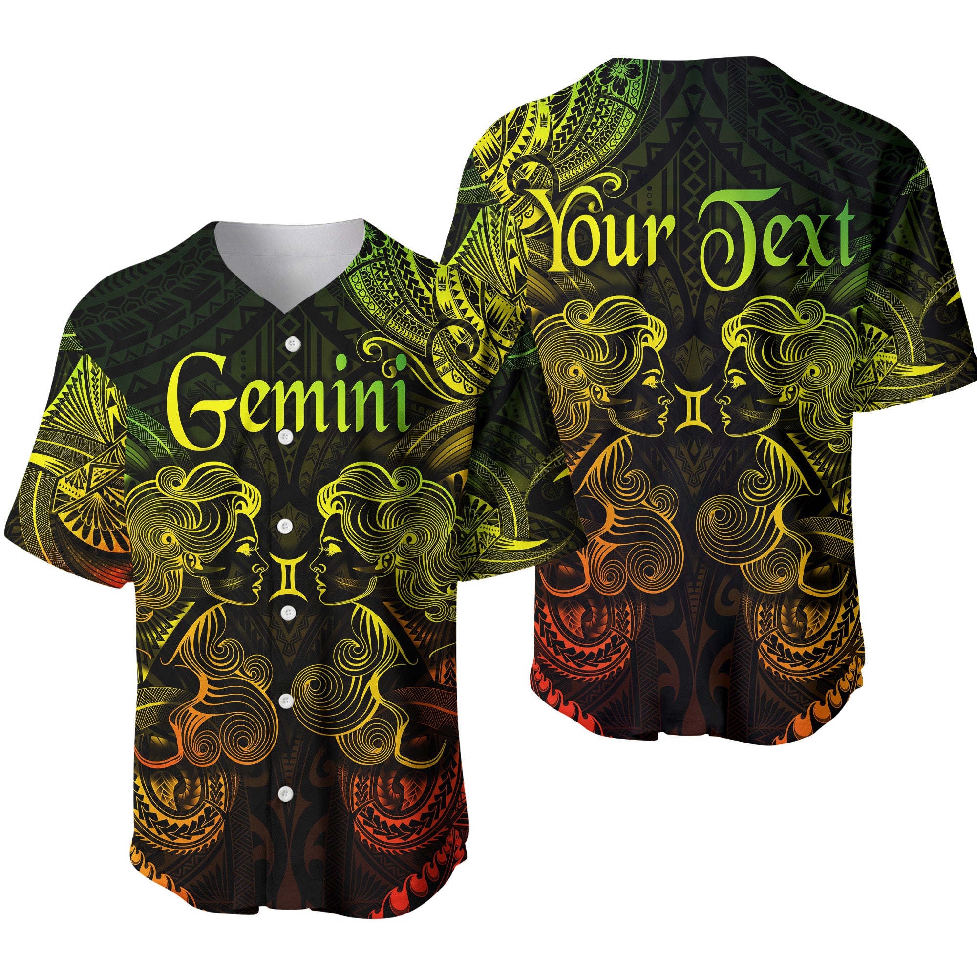 (Custom Personalised) Gemini Zodiac Polynesian Baseball Jersey Unique Style - Reggae LT8 - Polynesian Pride