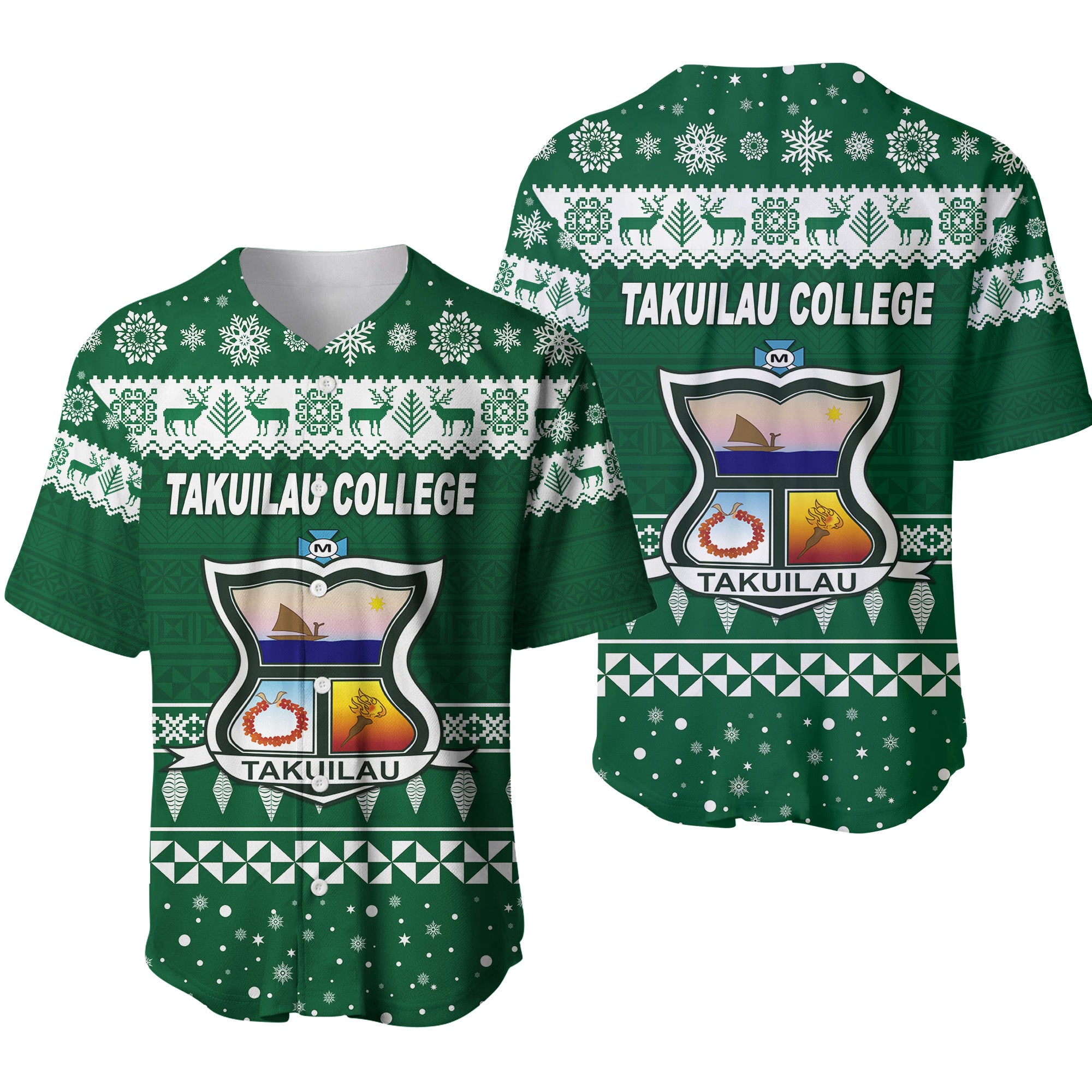 Takuilau College Christmas Baseball Jersey Simple Style LT8 - Polynesian Pride