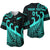 (Custom Personalised) New Zealand Rugby Maori Baseball Jersey Silver Fern Koru Vibes - Turquoise LT8 - Polynesian Pride