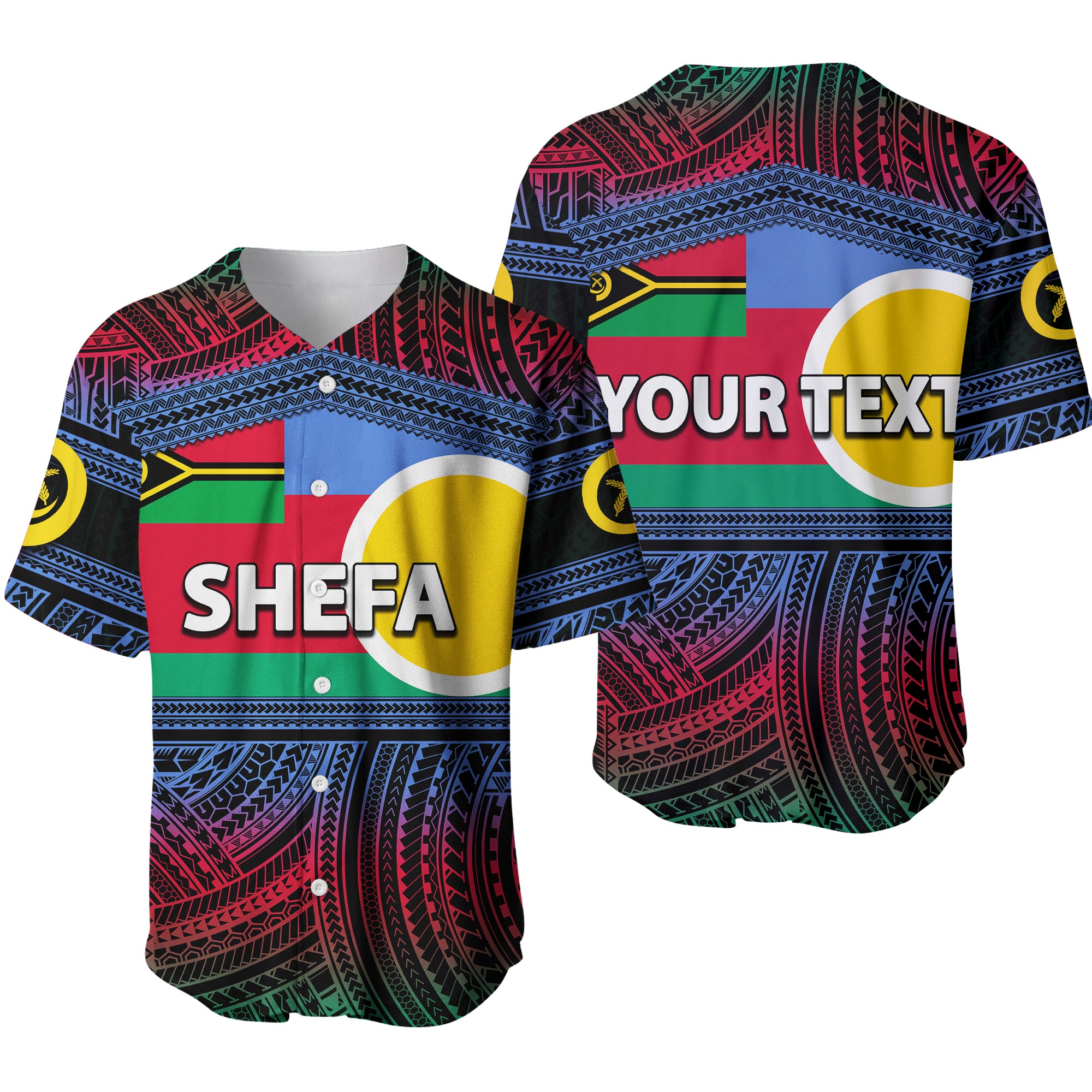 (Custom Personalised) Shefa Province Baseball Jersey Of Vanuatu Polynesian Patterns LT6 - Polynesian Pride