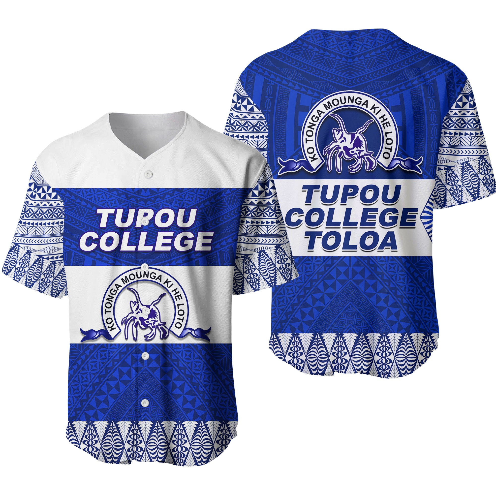 Tupou College Toloa Baseball Jersey Version Special LT13 Unisex Blue - Polynesian Pride