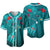 Hawaiian Islands Baseball Jersey - Hawaii Tropical Flowers and Turtles Turquoise LT13 - Polynesian Pride