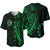 Cook Islands Baseball Jersey Polynesian Flowers Version 01 Green LT13 - Polynesian Pride