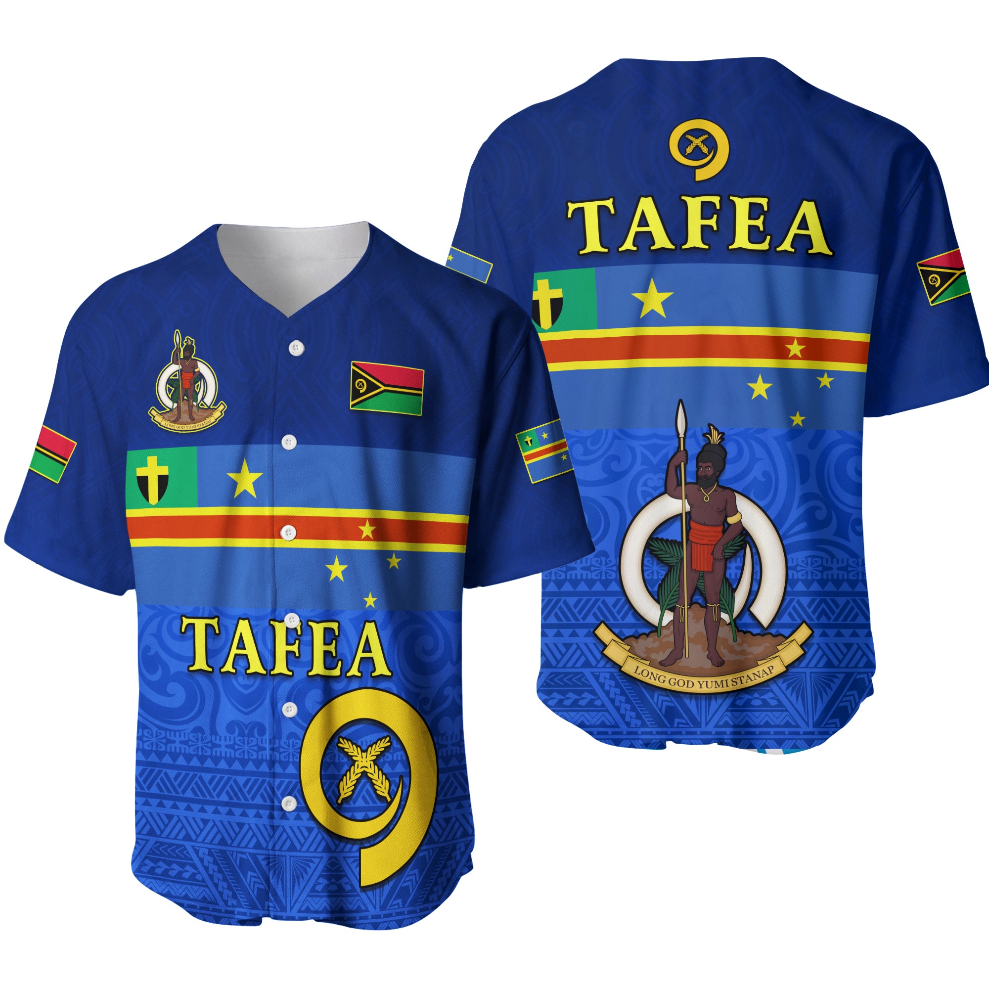 Tafea Province Baseball Jersey Vanuatu Proud LT13 Unisex Blue - Polynesian Pride