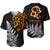 Leo Zodiac Style Maori Baseball Jersey Orange Lion LT13 Black - Polynesian Pride