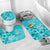 Tonga Floral Bathroom Set Sea Turtle - Blue LT7 - Polynesian Pride