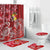 Tonga Floral Bathroom Set Sea Turtle - Red LT7 Red - Polynesian Pride