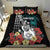 (Custom Personalised) Hawaii Ukulele Mix Hibiscus and Coconut Tree Bedding Set Aloha Vintage Black Version LT9 Black - Polynesian Pride