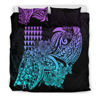 Hawaii Kakau Bedding Set Polynesian Floral Tribal Heliotrope Version LT9 - Polynesian Pride