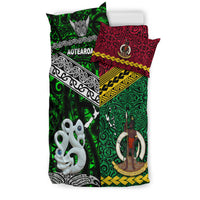 New Zealand And Vanuatu Bedding Set Together - Green LT8 - Polynesian Pride