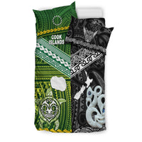 New Zealand And Cook Islands Bedding Set Together - Black LT8 - Polynesian Pride