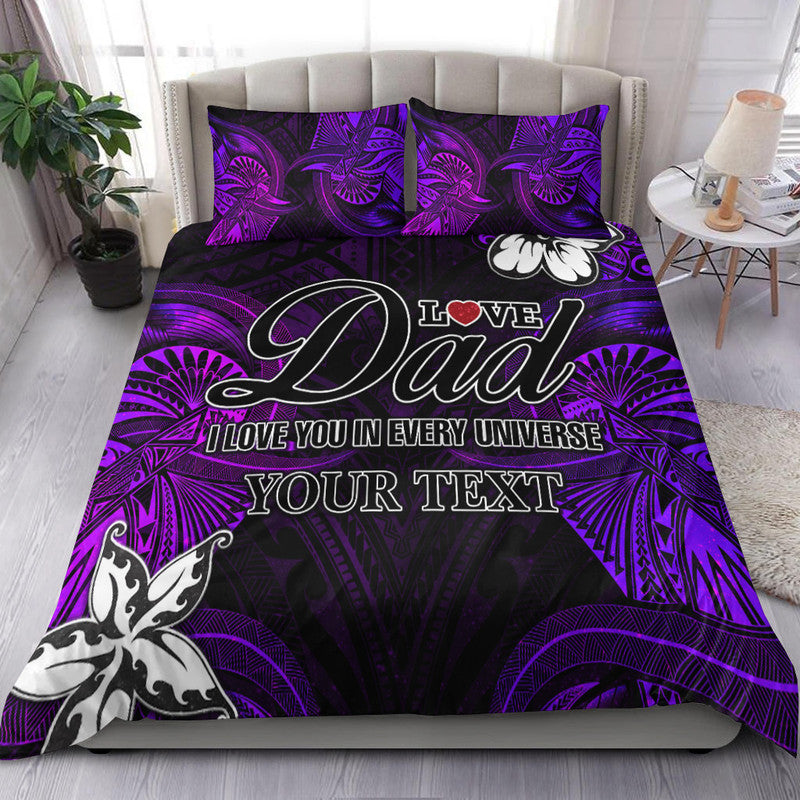 (Custom Personalised) Polynesian Fathers Day Bedding Set I Love You In Every Universe - Purple LT8 Purple - Polynesian Pride