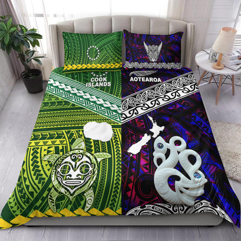 New Zealand And Cook Islands Bedding Set Together - Purple LT8 Purple - Polynesian Pride