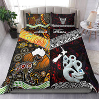 New Zealand Maori Aotearoa And Australia Aboriginal Bedding Set Together - Red LT8 Red - Polynesian Pride