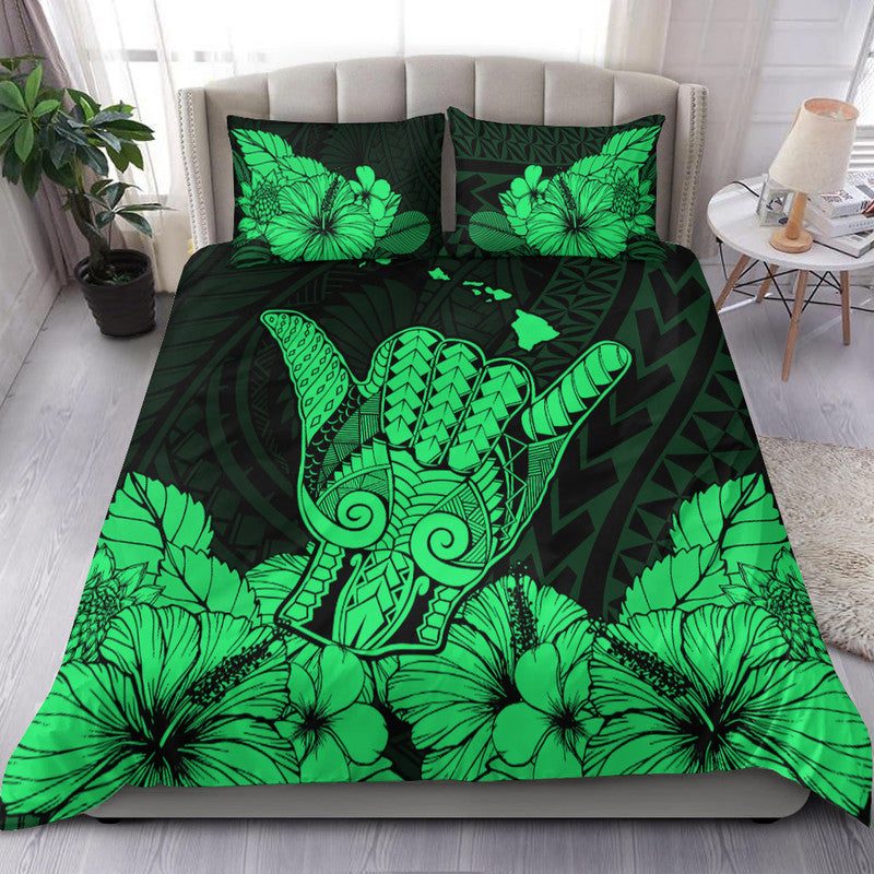 Hawaii Shaka Sign Bedding Set Green Version LT9 Green - Polynesian Pride