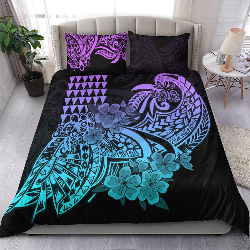 Hawaii Kakau Bedding Set Polynesian Floral Tribal Heliotrope Version LT9 Heliotrope - Polynesian Pride