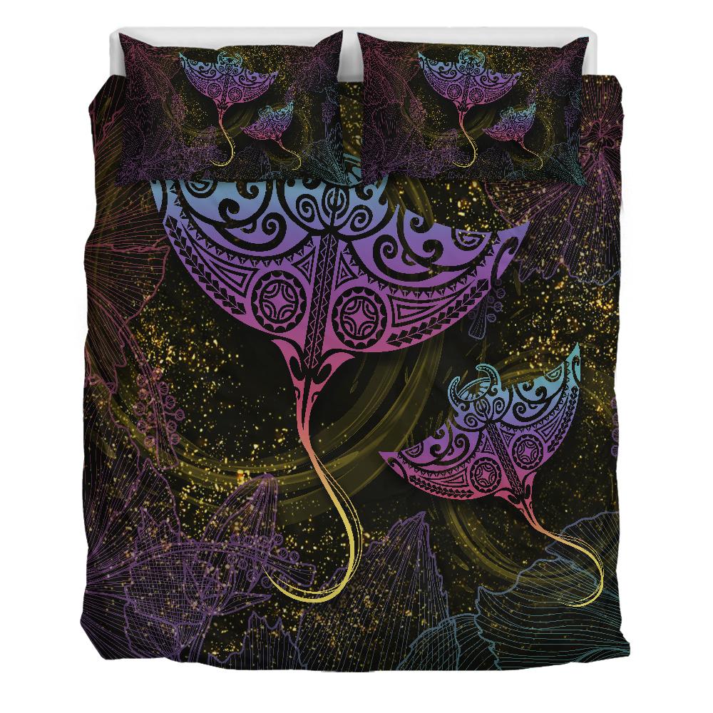 Hawaii Manta Ray Hibiscus Bedding Set - Glitter Style - AH - Polynesian Pride