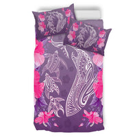 Hawaii Shark Turtle Hibiscus Bedding Set - Wreath Style - AH - Polynesian Pride