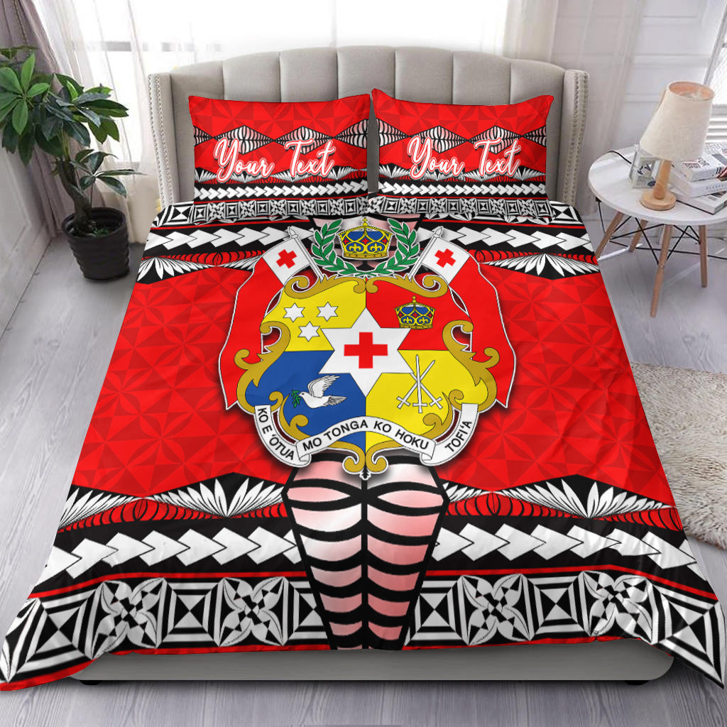 (Custom Personalised) Tonga Ngatu Bedding Set Red Style LT6 Red - Polynesian Pride