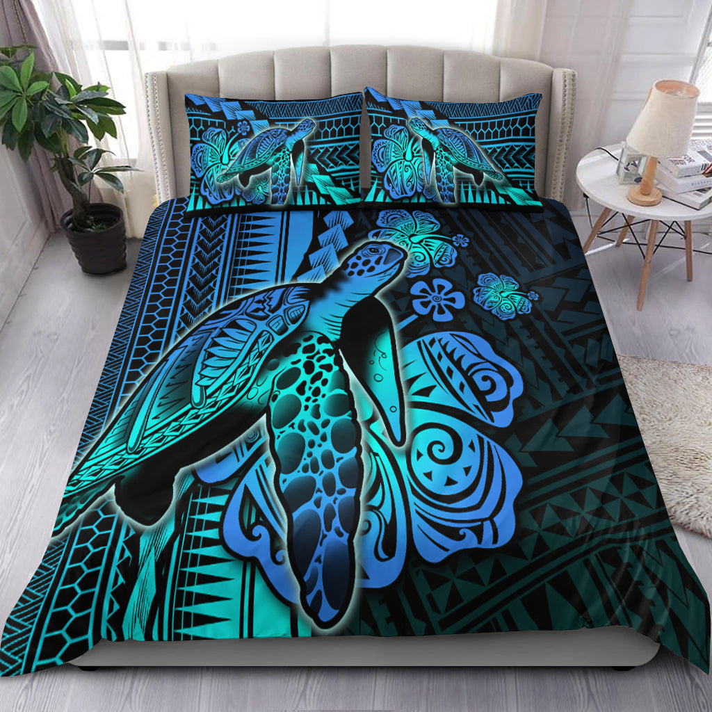 Polynesian Turtle Bedding Set Polynesian Patterns Color No.3 LT6 Blue - Polynesian Pride