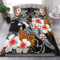 Polynesian Turtle Bedding Set With Hibiscus Color No.9 LT6 Black - Polynesian Pride