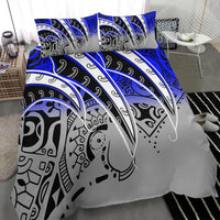 Polynesian Bedding Set - Tropical Leaf Blue Gray Style - Polynesian Pride