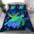 Hawaii Turtle Hibiscus Polynesian Bedding Set - Jade Stone - AH Blue - Polynesian Pride