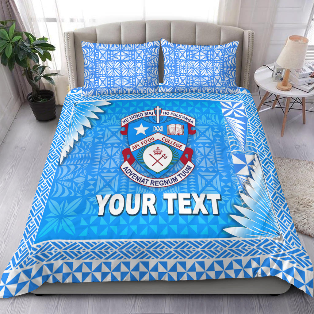 (Custom Personalised) Tonga Apifo'ou College Bedding Set Simplified Version LT8 Blue - Polynesian Pride