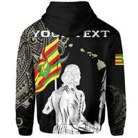 Personalized Hawaii Kanaka Map Polynesian Warrior Ikaika Hoodie William Style Beige - Polynesian Pride