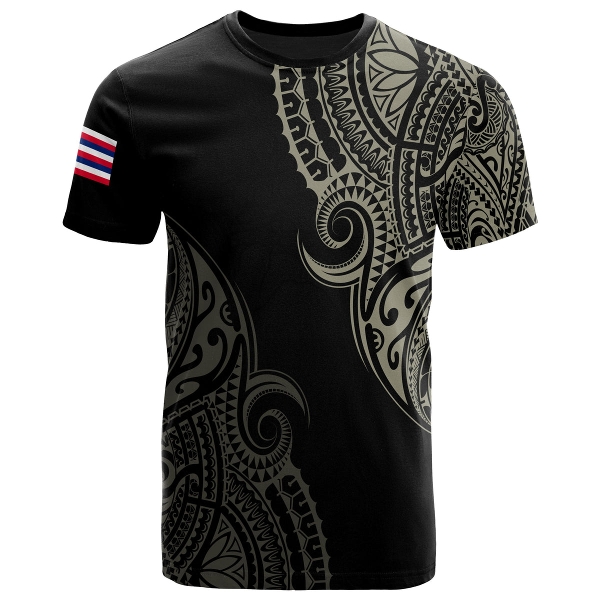 Personalized Hawaii Map Polynesian Warrior Ikaika Unisex T Shirt William Style Beige - Polynesian Pride