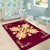 Hawaiian Quilt Maui Plant And Hibiscus Pattern Area Rug - Beige Burgundy - AH - Polynesian Pride