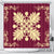 Hawaiian Quilt Maui Plant And Hibiscus Shower Curtain - Beige Burgundy - AH 177 x 172 (cm) Beige - Polynesian Pride