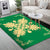 Hawaiian Quilt Maui Plant And Hibiscus Pattern Area Rug - Beige Green - AH - Polynesian Pride