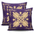 Hawaiian Quilt Maui Plant And Hibiscus Pattern Pillow Covers - Beige Purple - AH - Polynesian Pride