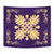 Hawaiian Quilt Maui Plant And Hibiscus Tappestry - Beige Purple - AH Wall Tapestry Beige - Polynesian Pride