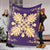 Hawaiian Quilt Maui Plant And Hibiscus Premium Blanket - Beige Purple - AH - Polynesian Pride