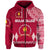 Custom Tonga Beulah College Zip Hoodie Simple Style, Custom Text and Number LT8 - Polynesian Pride