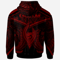 Guam Hoodie Guam Seal With Line Style Red Version - Polynesian Pride